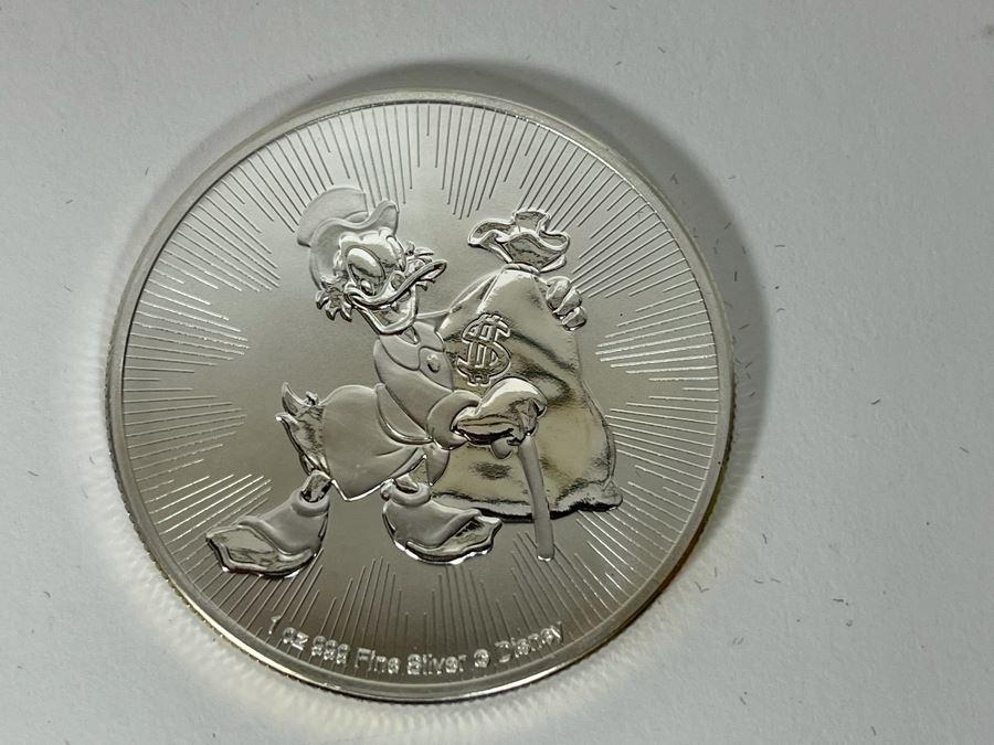 Disney 1oz .999 Fine Silver Scrooge McDuck New Zealand 2 Dollars Coin [Photo 4]