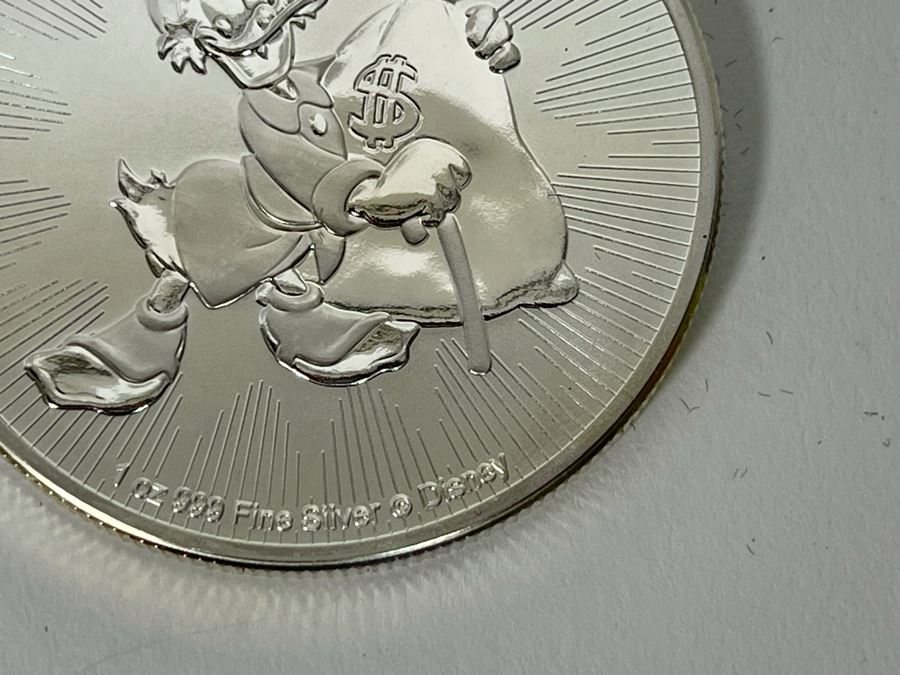 Disney 1oz .999 Fine Silver Scrooge McDuck New Zealand 2 Dollars Coin [Photo 6]