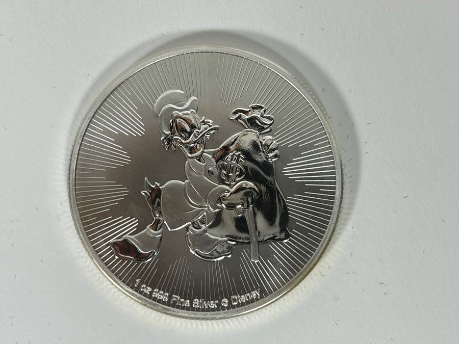 Disney 1oz .999 Fine Silver Scrooge McDuck New Zealand 2 Dollars Coin [Photo 2]
