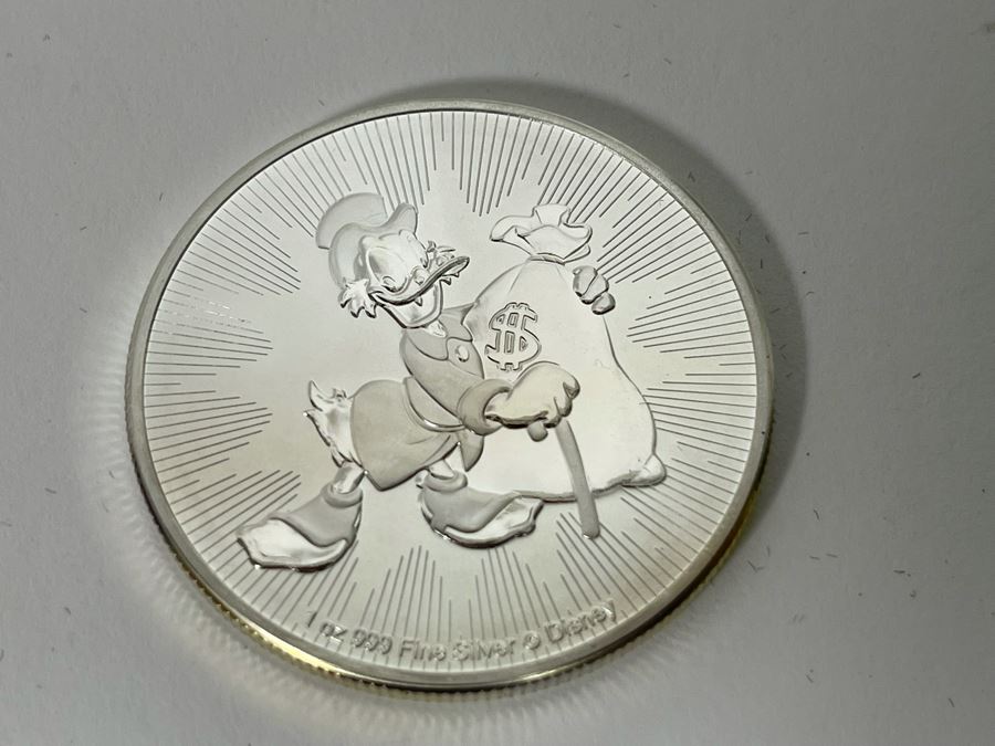 Disney 1oz .999 Fine Silver Scrooge McDuck New Zealand 2 Dollars Coin [Photo 5]