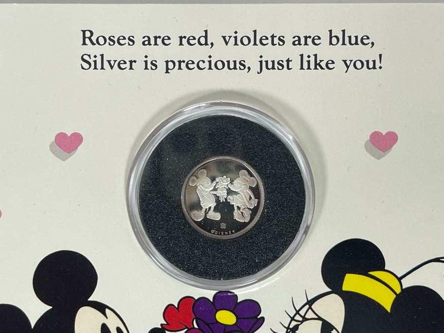 1/10 Troy Oz .999 Fine Silver Limited Edition Mint Disney Coin “Yours Forever” First Edition 1989 [Photo 3]