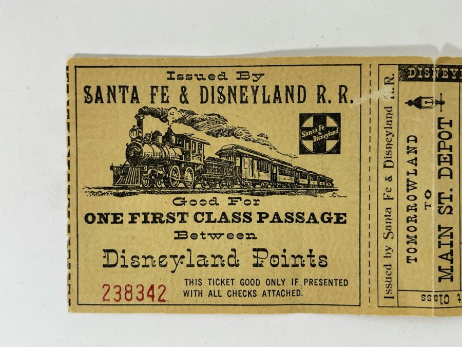 1957 Santa Fe & Disneyland Railroad R.R. Ticket [Photo 3]