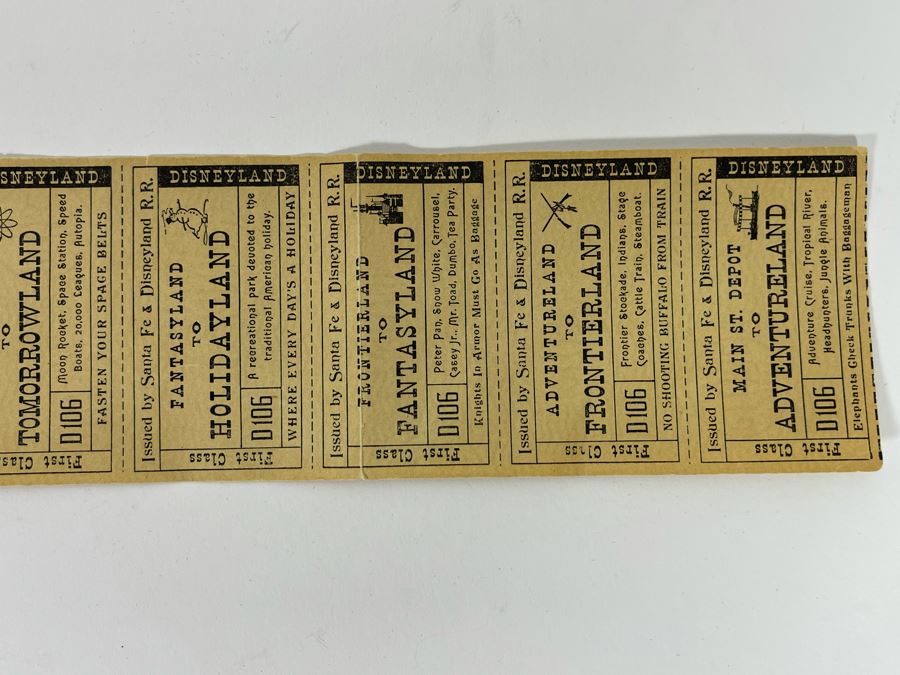1957 Santa Fe & Disneyland Railroad R.R. Ticket [Photo 5]