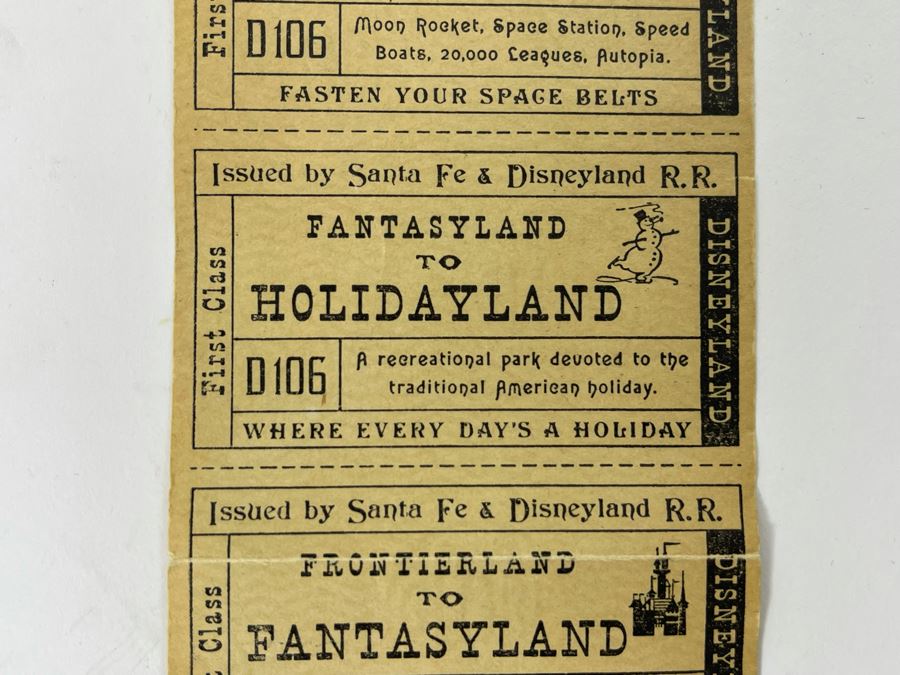 1957 Santa Fe & Disneyland Railroad R.R. Ticket [Photo 6]