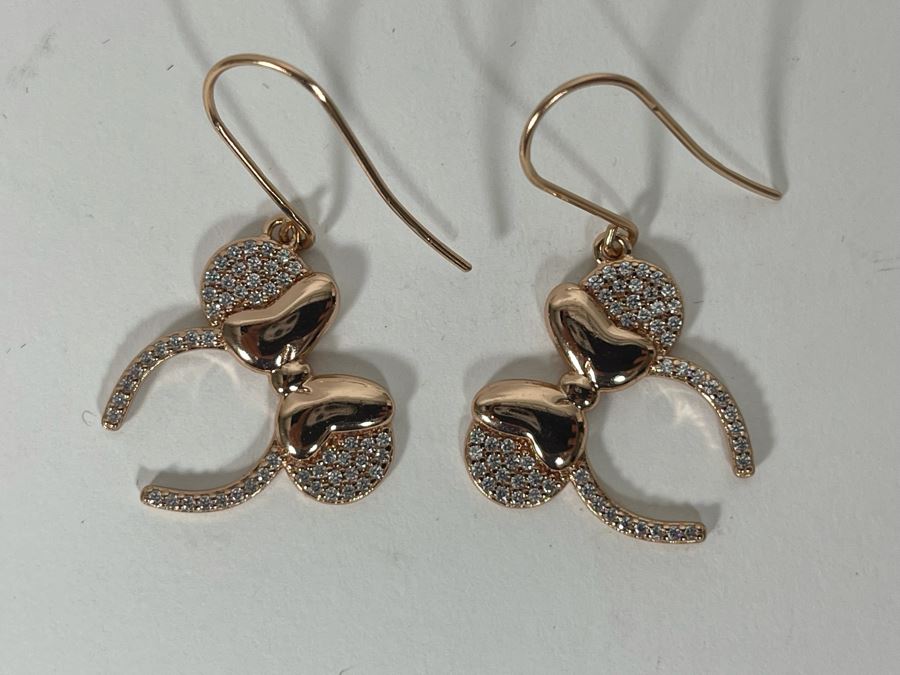 Sterling Silver Minnie Mouse Ears Earrings [Photo 4]