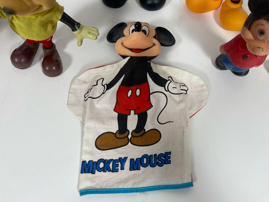 Collection Of Mickey Mouse Plastic Figurines, Banks, Hand Puppet [Photo 6]