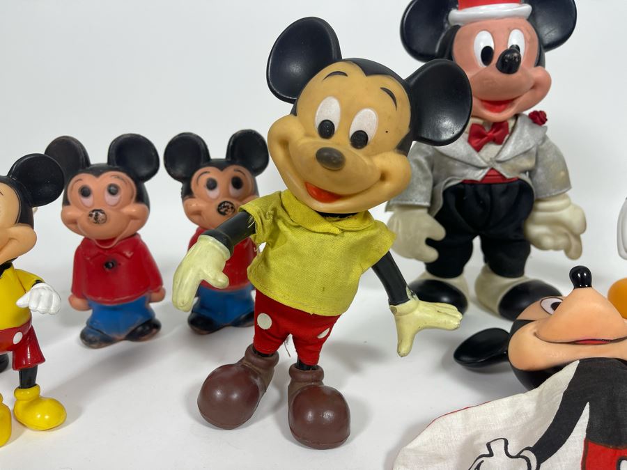 Collection Of Mickey Mouse Plastic Figurines, Banks, Hand Puppet [Photo 3]