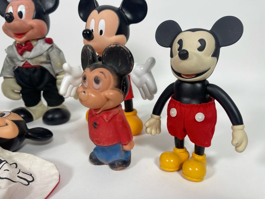 Collection Of Mickey Mouse Plastic Figurines, Banks, Hand Puppet [Photo 8]