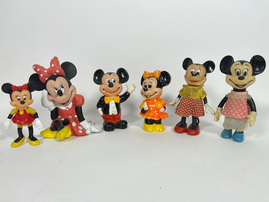 Collection Of Mickey Mouse And Minnie Mouse Plastic Figurines, Banks [Photo 1]