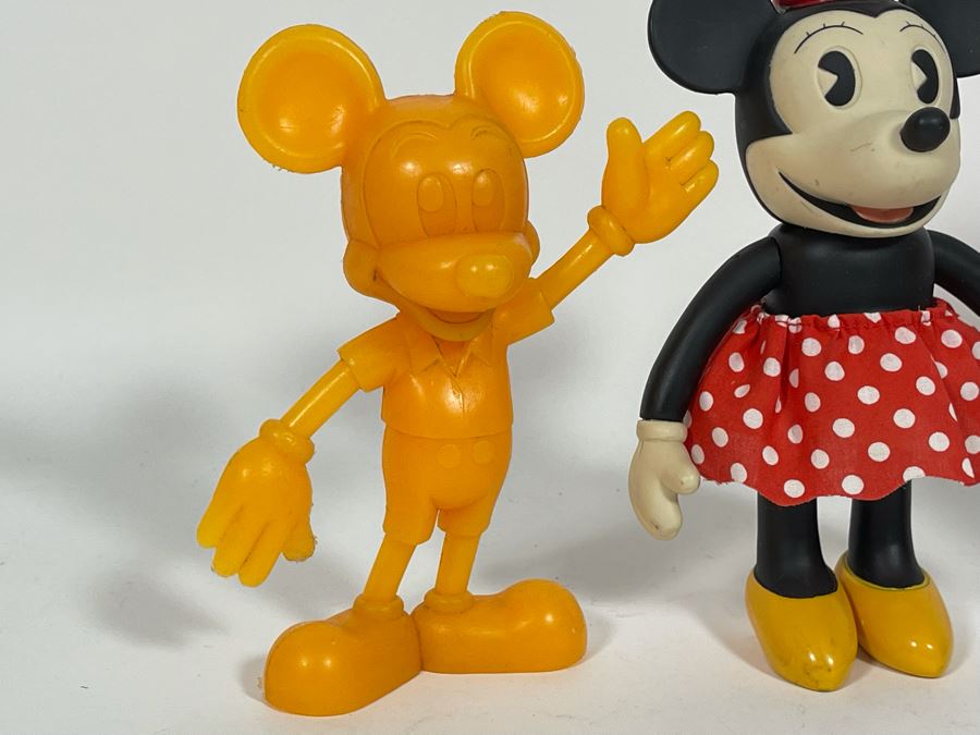 (1) Ceramic Mickey Mouse, (4) Mickey Mouse And Minnie Mouse Figurines [Photo 8]