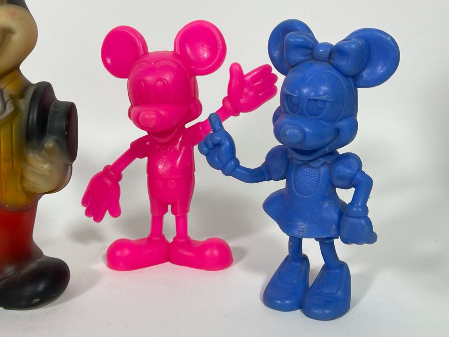 (1) Ceramic Mickey Mouse, (4) Mickey Mouse And Minnie Mouse Figurines