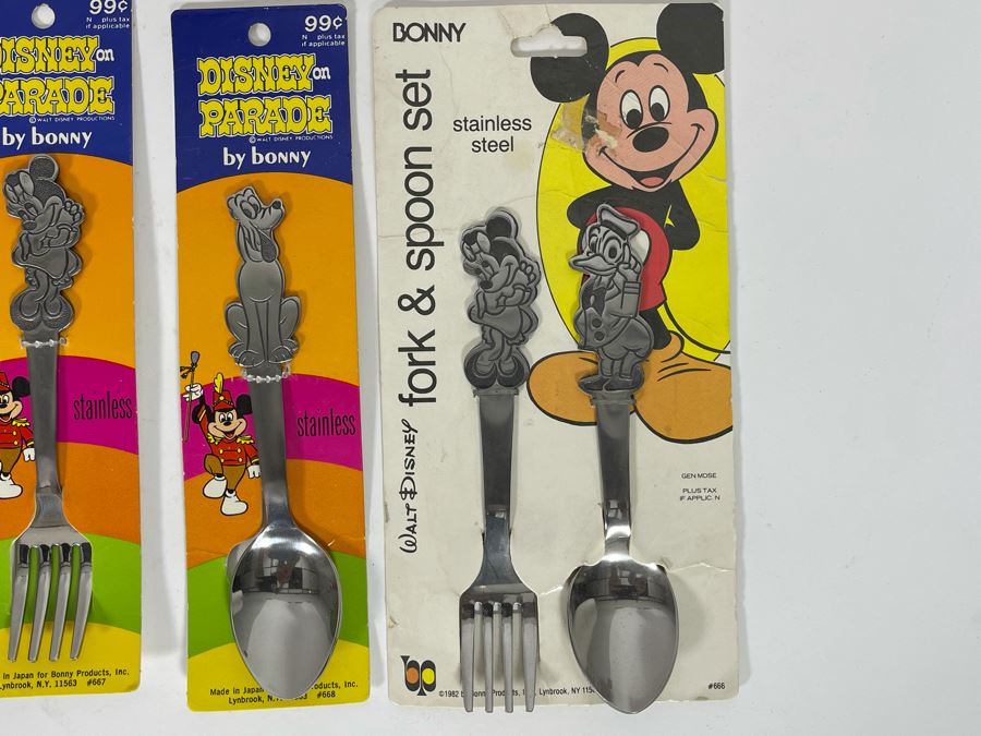 Disney Forks And Spoons Plus Vintage Donald Duck Straws [Photo 4]