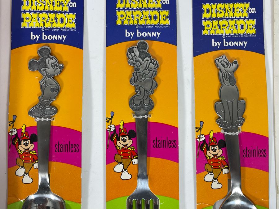 Disney Forks And Spoons Plus Vintage Donald Duck Straws [Photo 6]