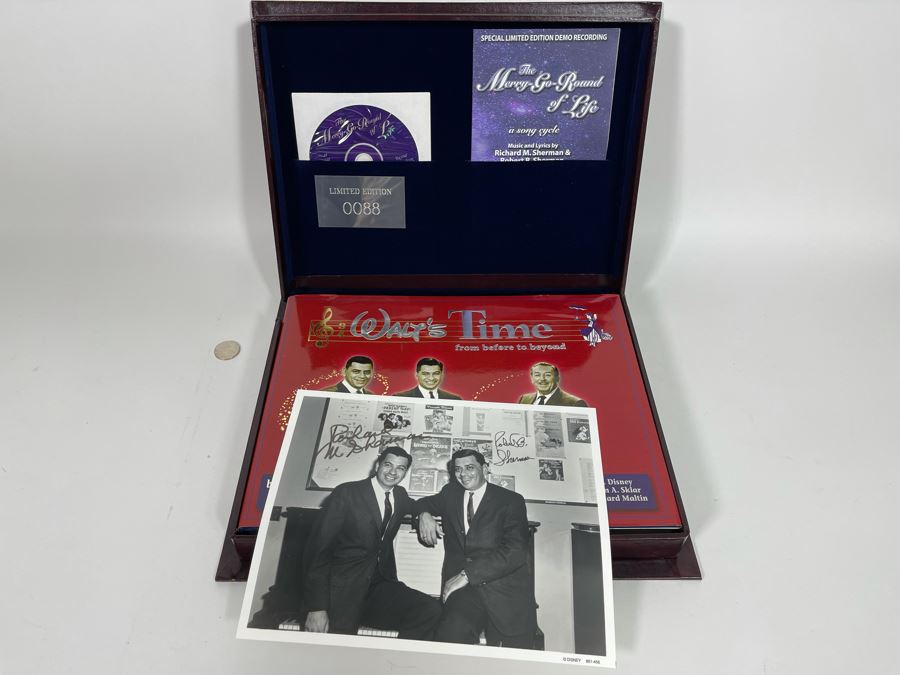 Limited Edition Walt’s Time From Before To Beyond Featuring Signed Photographs From Robert B. Sherman And Richard M. Sherman, First Edition Book And Special Limited Edition Recording CD