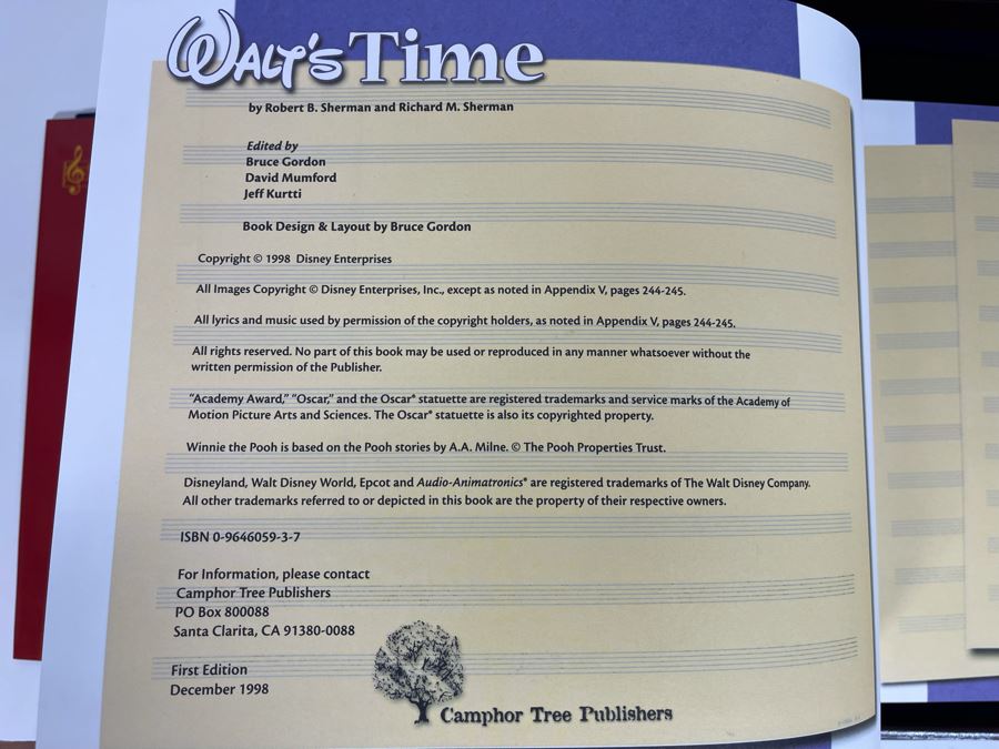 Limited Edition Walt’s Time From Before To Beyond Featuring Signed Photographs From Robert B. Sherman And Richard M. Sherman, First Edition Book And Special Limited Edition Recording CD [Photo 9]