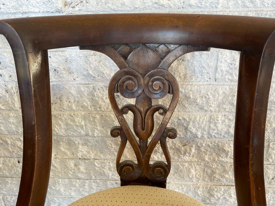 Vintage Wooden Double Pedestal Dining Table With One Leaf And Six Chairs 39W X 73L X 29.5H [Photo 8]