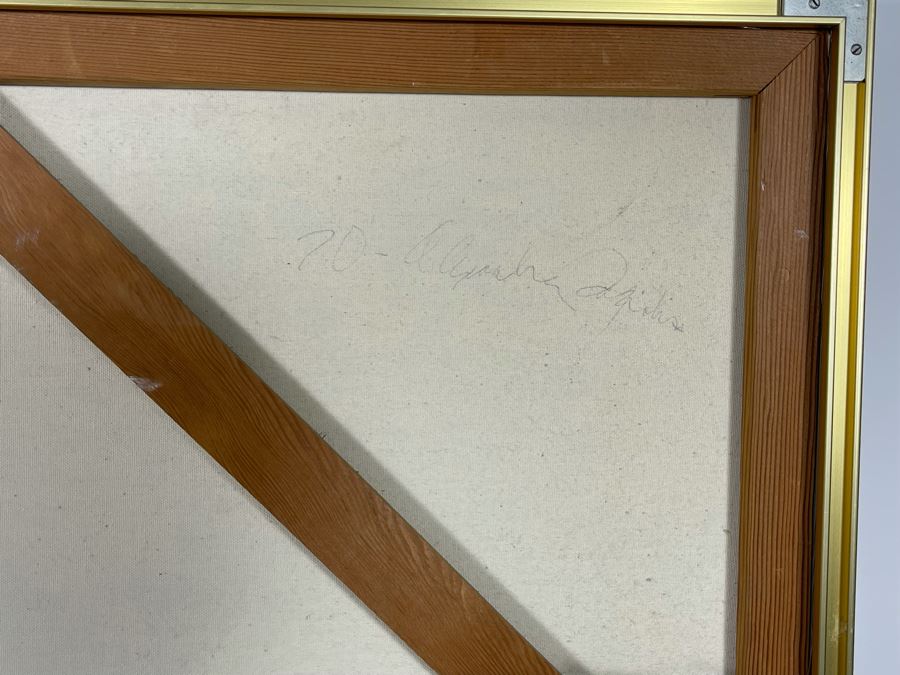 Vintage 1970 Original Abstract Painting Of Stonehenge Signed On Back Artist Signature Illegible 36 X 36 [Photo 5]