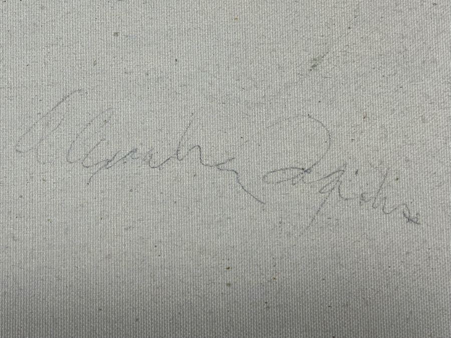 Vintage 1970 Original Abstract Painting Of Stonehenge Signed On Back Artist Signature Illegible 36 X 36 [Photo 9]