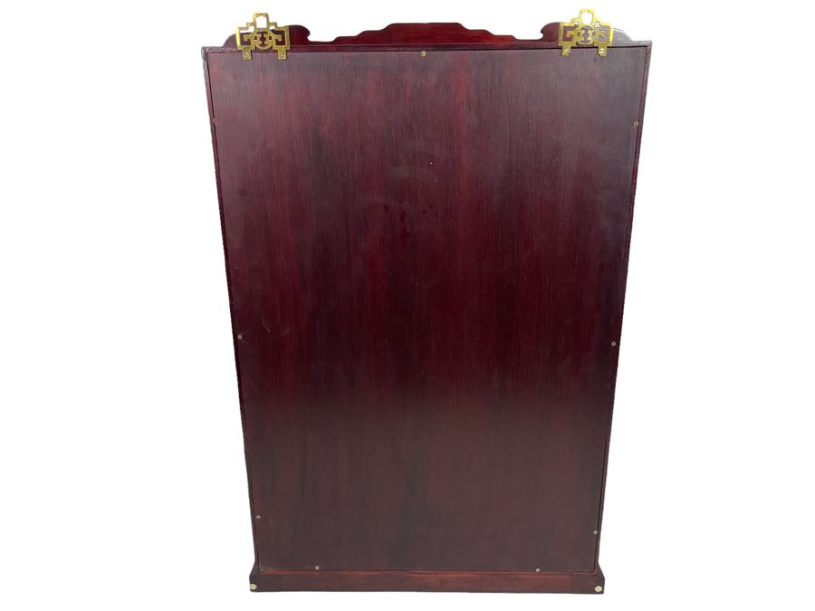Chinese Rosewood Etagere Wall Cabinet With Mirror Back 21W X 5D X 31H [Photo 12]