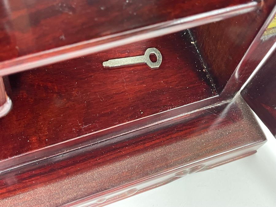 Chinese Rosewood Etagere Wall Cabinet With Mirror Back 21W X 5D X 31H [Photo 6]