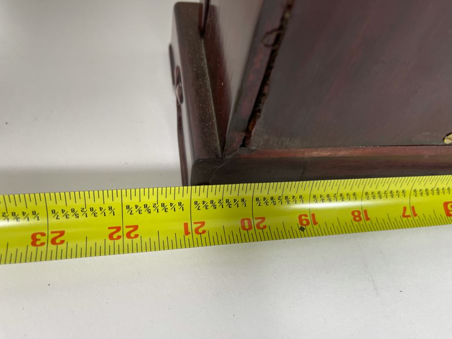 Chinese Rosewood Etagere Wall Cabinet With Mirror Back 21W X 5D X 31H [Photo 8]