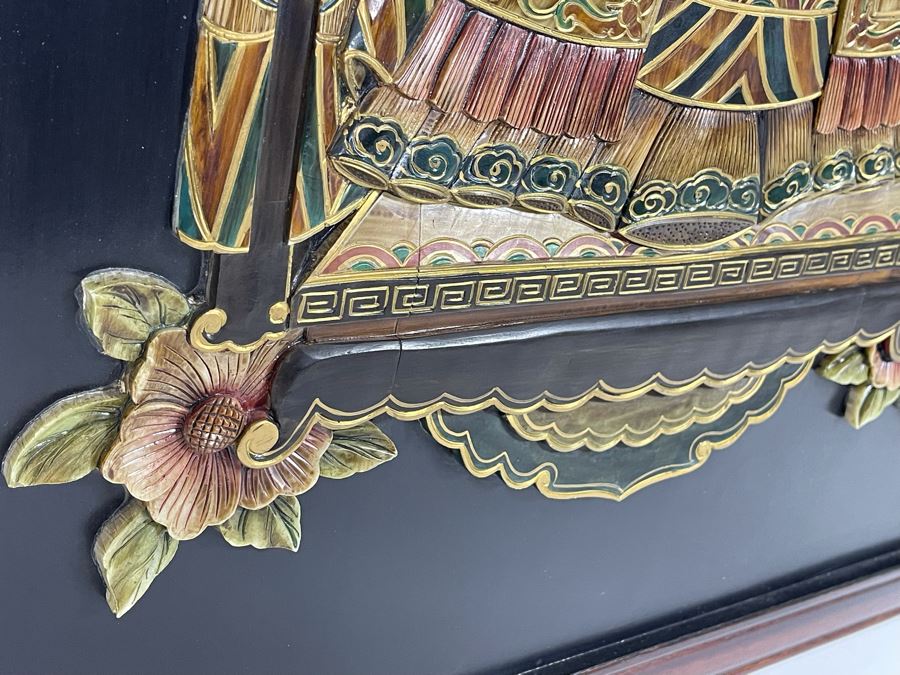 Chinese Emperor Ancestor Relief Decorative Wall Hanging Artwork 12W X 36H [Photo 6]