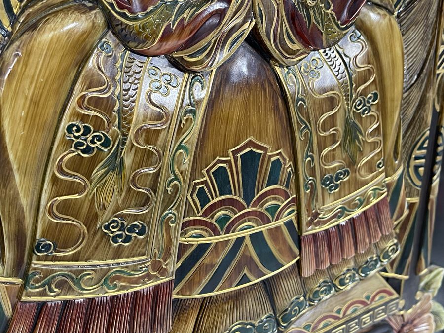 Chinese Emperor Ancestor Relief Decorative Wall Hanging Artwork 12W X 36H [Photo 5]