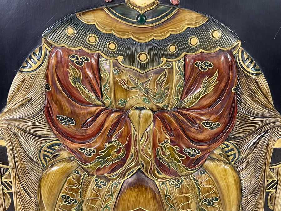 Chinese Emperor Ancestor Relief Decorative Wall Hanging Artwork 12W X 36H [Photo 3]