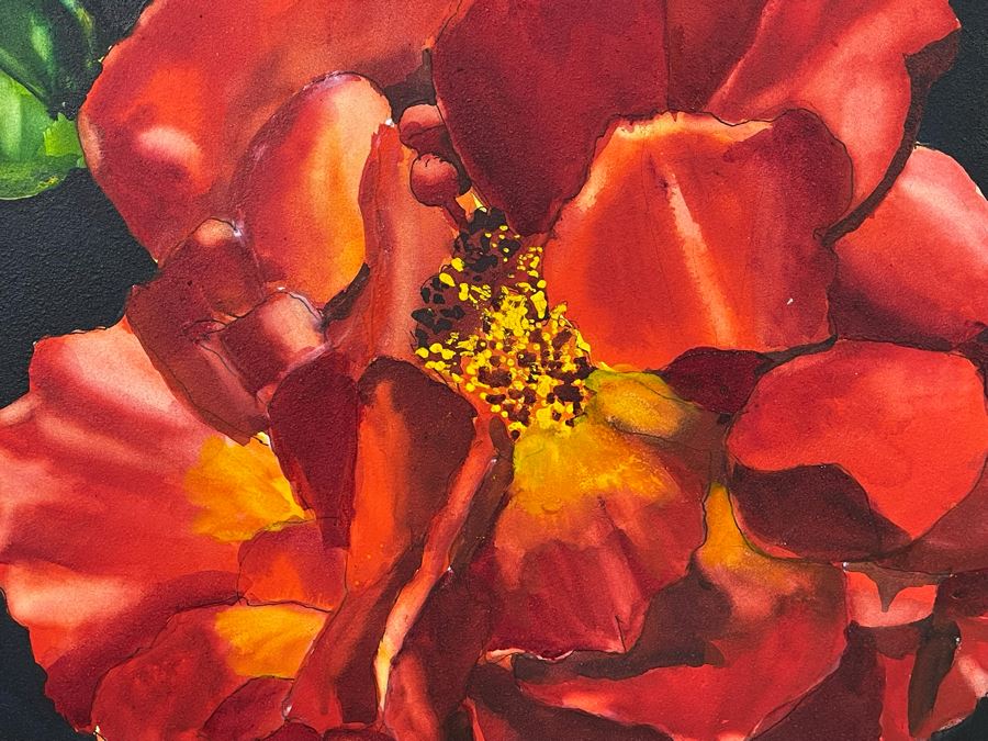 Original Barbara L Siegal Framed Floral Painting On Board 21.5 X 25.5 [Photo 3]