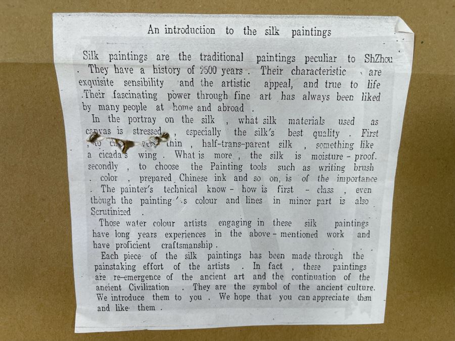 Original Chinese Silk Painting Framed 29.5 X 30.5 [Photo 14]