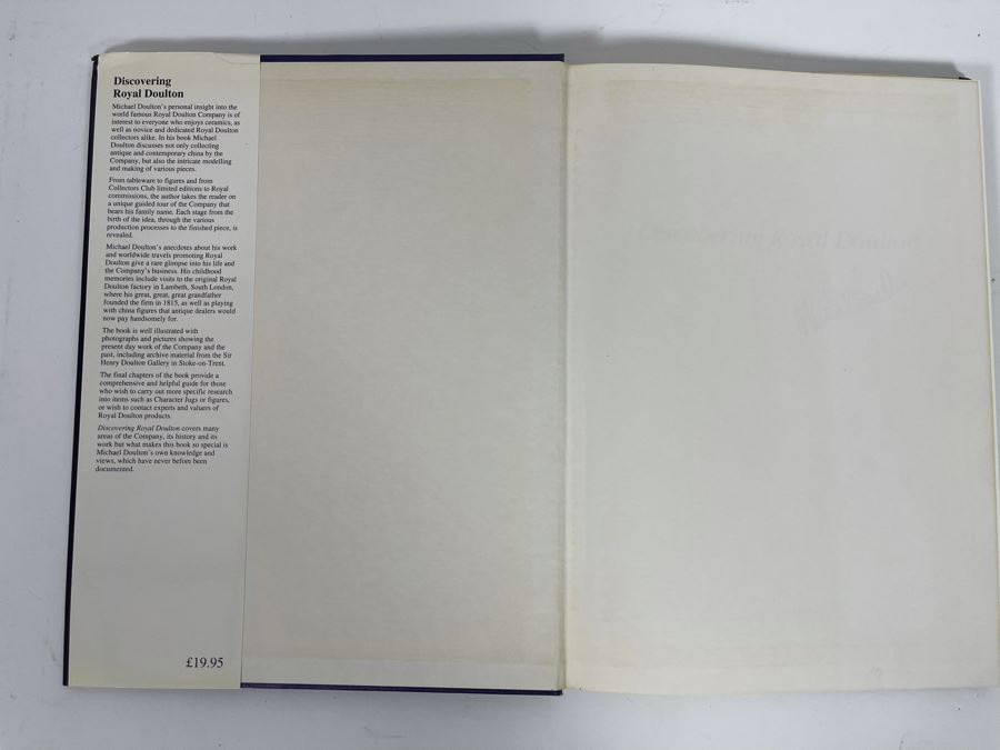 Signed Hardcover Book Discovering Royal Doulton Signed By Michael Doulton [Photo 3]