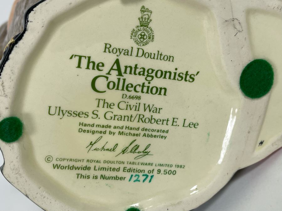 Royal Doulton “The Antagonists’ Collection” The Civil War Ulysses S. Grant / Robert E. Lee Limited Edition Toby Jug Mug 7H D6698 [Photo 9]