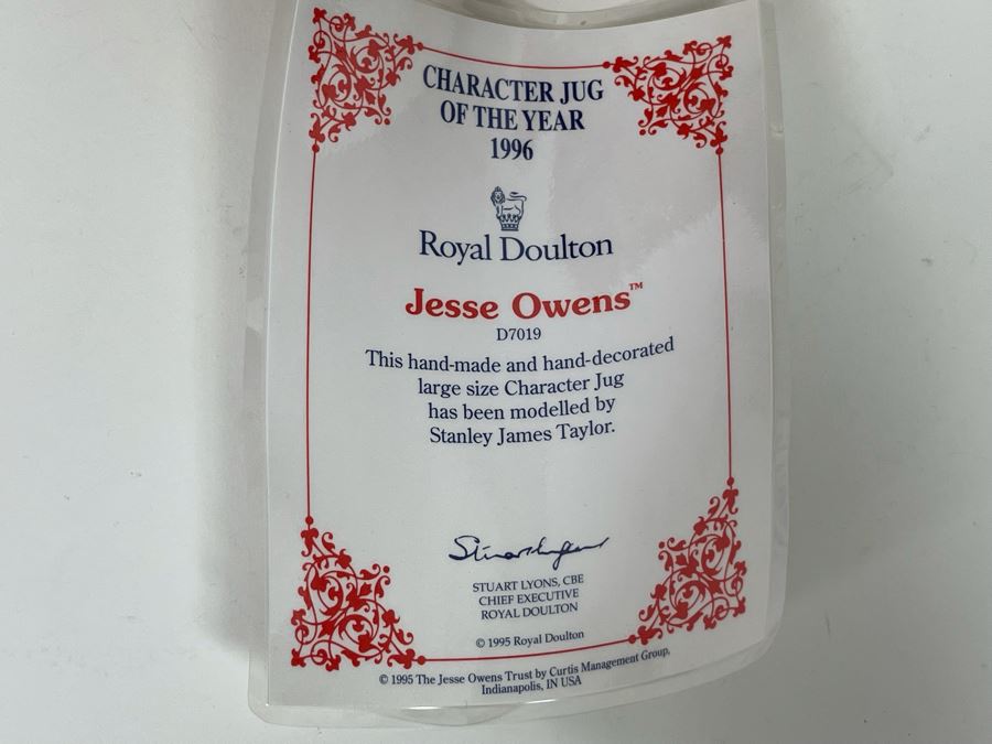 Royal Doulton Character Jug Of The Year 1996 Jesse Owens Toby Jug Mug 7H D7019 [Photo 10]