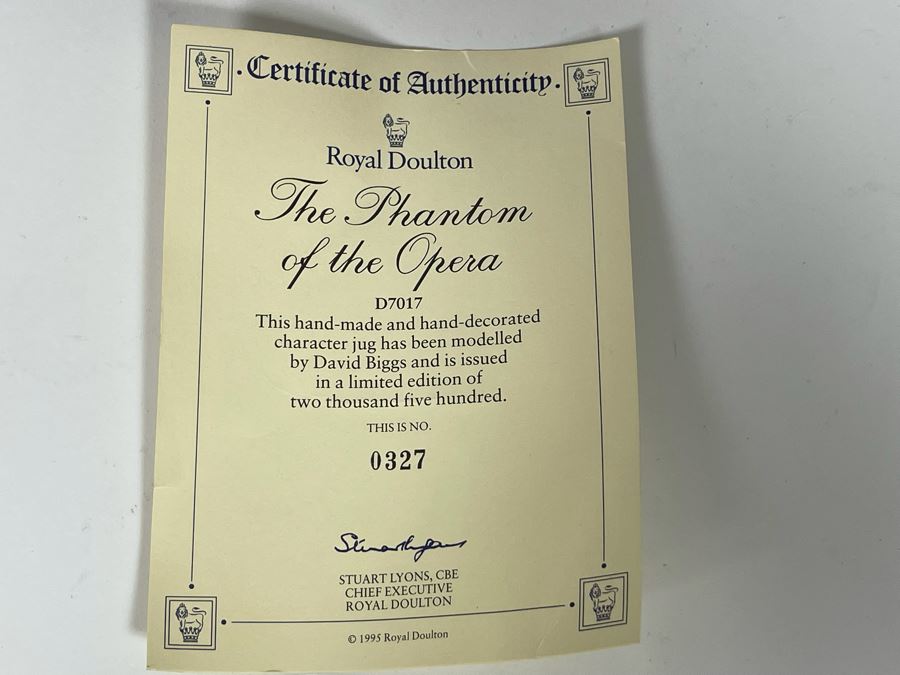 Royal Doulton The Phantom Of The Opera Limited Edition Toby Jug Mug 7H D7017 [Photo 11]