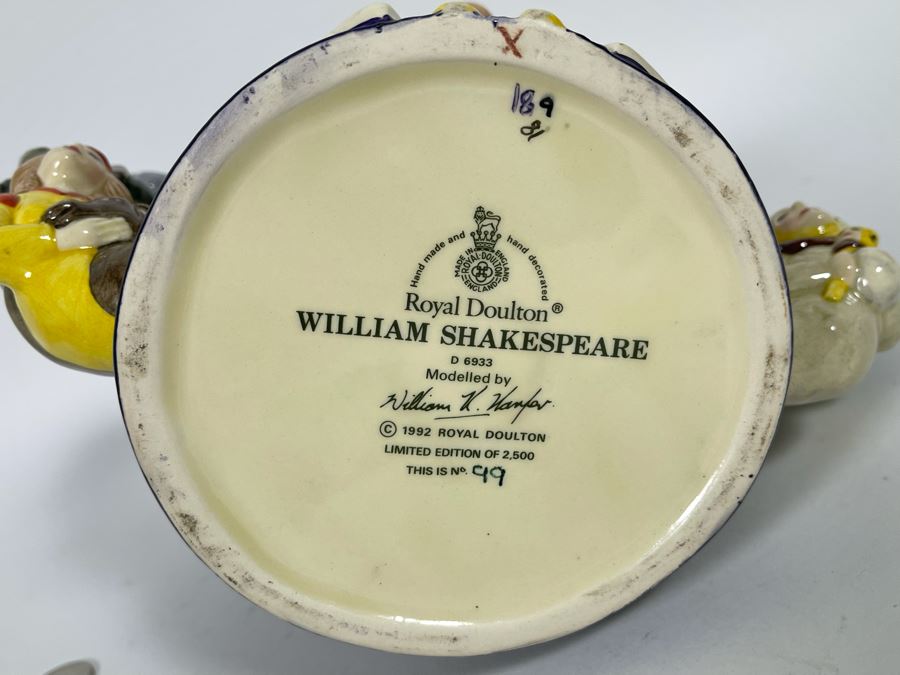 Royal Doulton William Shakespeare Limited Edition Toby Jug Mug 7H D6933 [Photo 10]