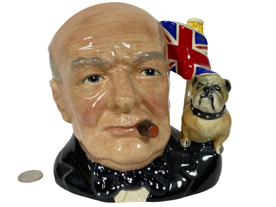 Royal Doulton Character Jug Of The Year Winston Churchill Special Edition Toby Jug Mug 6.5H D6907