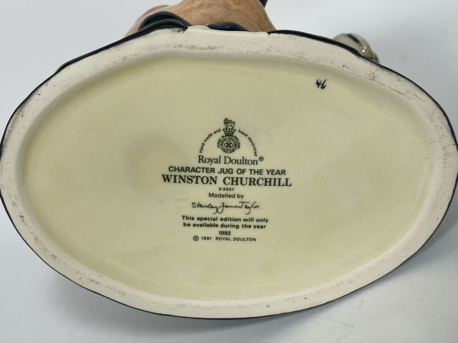 Royal Doulton Character Jug Of The Year Winston Churchill Special Edition Toby Jug Mug 6.5H D6907 [Photo 9]