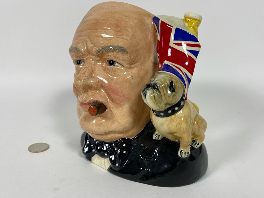 Royal Doulton Character Jug Of The Year Winston Churchill Special Edition Toby Jug Mug 6.5H D6907 [Photo 4]