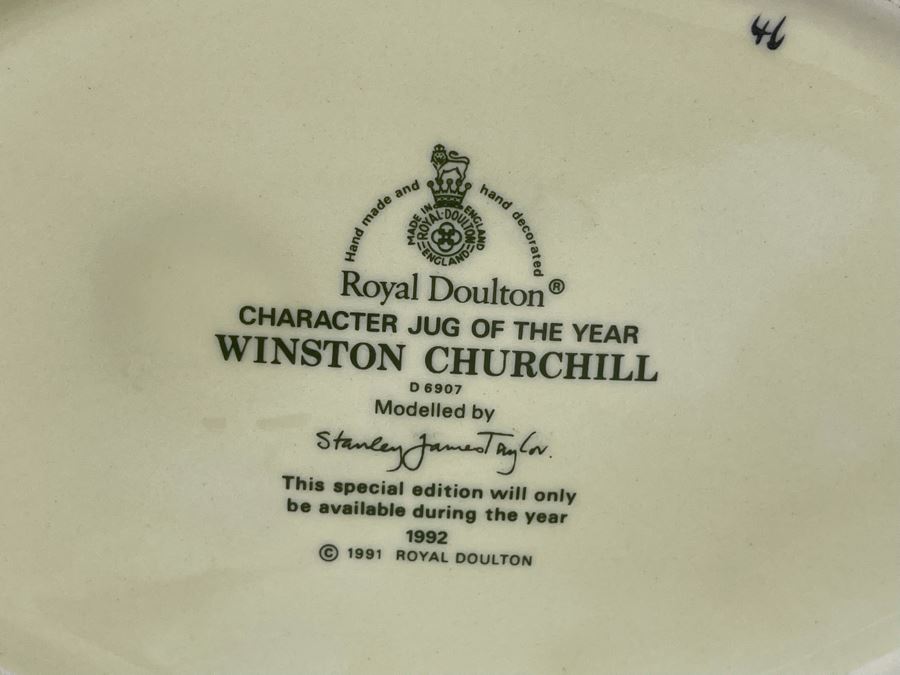 Royal Doulton Character Jug Of The Year Winston Churchill Special Edition Toby Jug Mug 6.5H D6907 [Photo 10]