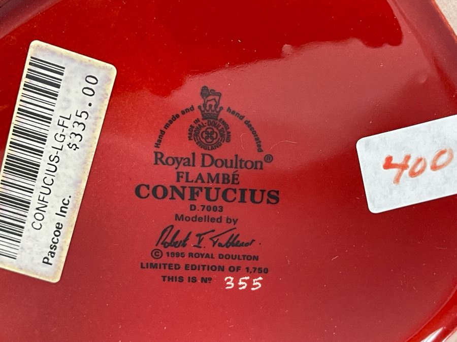 Royal Doulton Flambe Confucius Limited Edition Toby Jug Mug 7H D7003 [Photo 12]