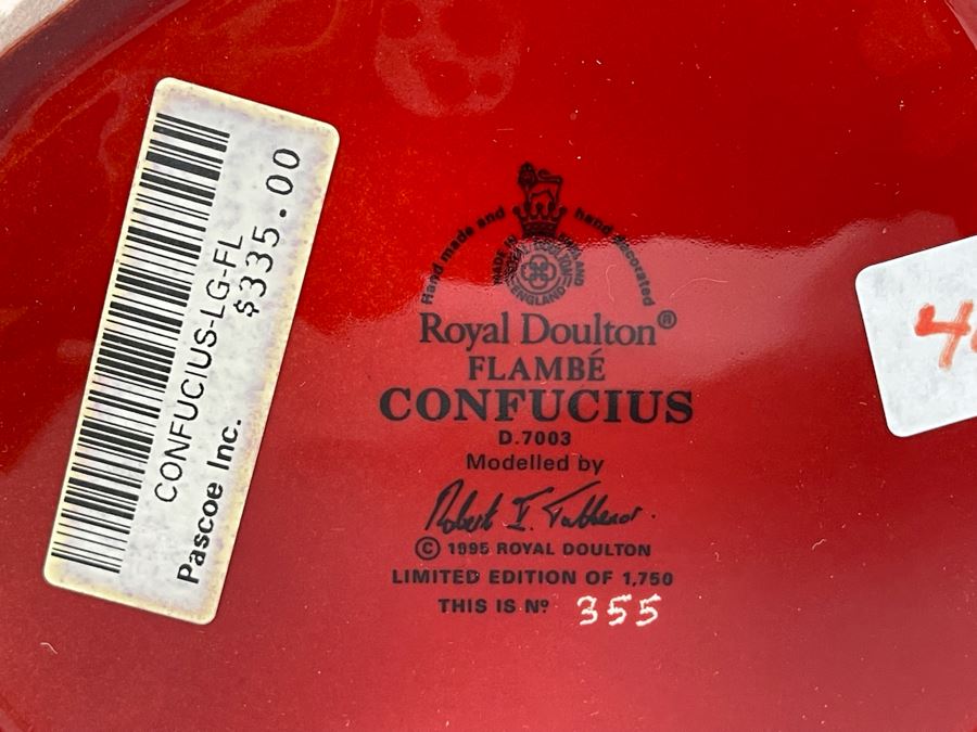 Royal Doulton Flambe Confucius Limited Edition Toby Jug Mug 7H D7003 [Photo 11]