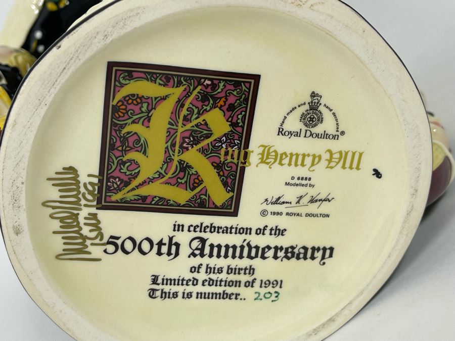 Royal Doulton King Henry VIII Limited Edition Toby Jug Mug Signed By Michael Doulton 7H D6888 [Photo 13]