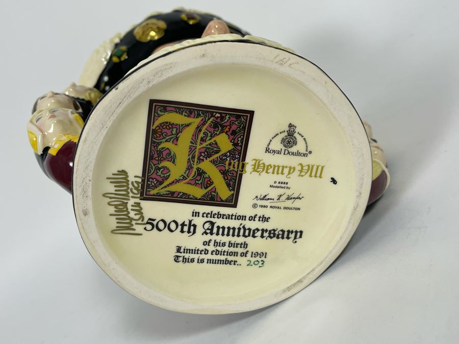 Royal Doulton King Henry VIII Limited Edition Toby Jug Mug Signed By Michael Doulton 7H D6888 [Photo 12]