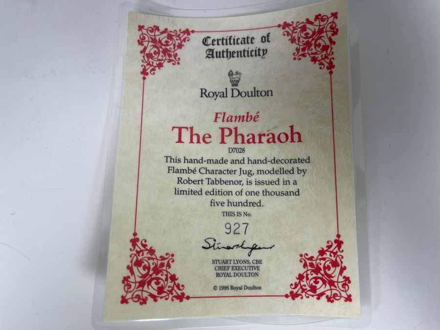 Royal Doulton Flambe The Pharaoh Limited Edition Toby Jug Mug 7H D7028 [Photo 15]