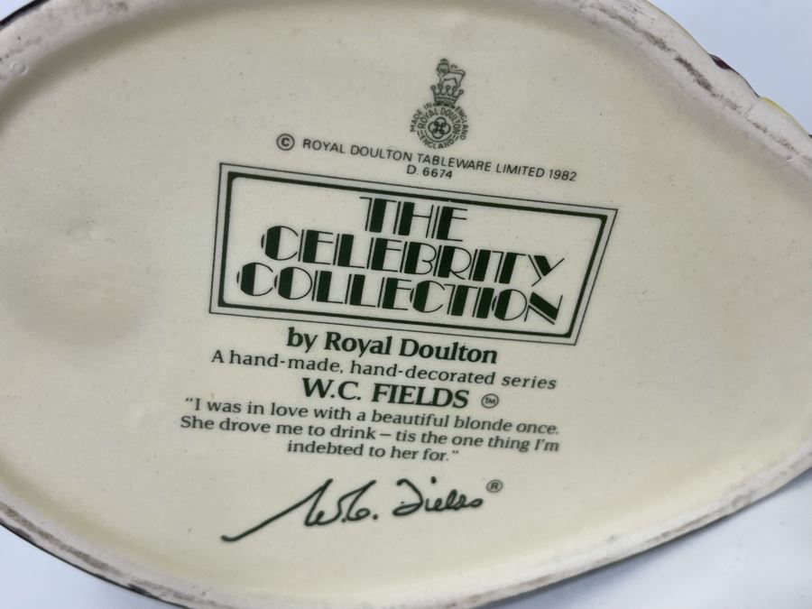 Royal Doulton The Celebrity Collection W.C. Fields Toby Jug Mug 7H D6674 [Photo 9]