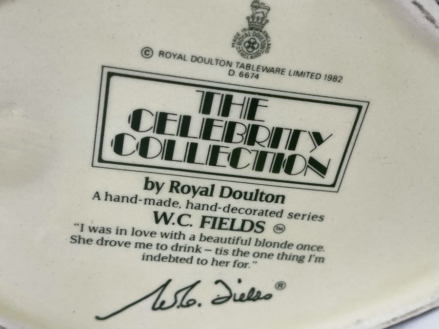 Royal Doulton The Celebrity Collection W.C. Fields Toby Jug Mug 7H D6674 [Photo 10]