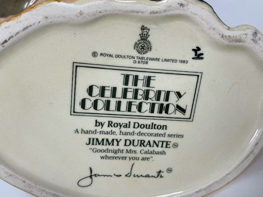 Royal Doulton The Celebrity Collection Jimmy Durante Toby Jug Mug 7.75H D6708 [Photo 10]