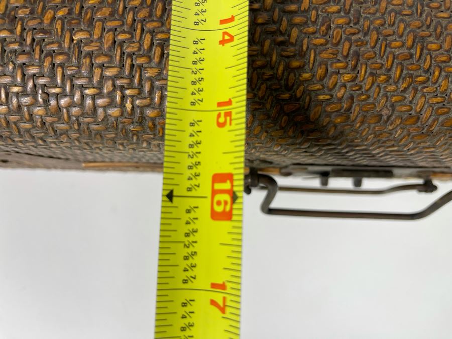 Vintage Chinese Woven Rattan Suitcase 22W X 16D X 8H [Photo 15]