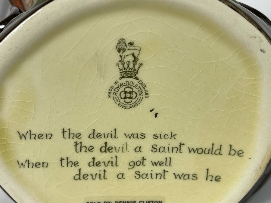Rare Royal Doulton Mephistopheles Devil With Verse Toby Jug Mug 5.75H [Photo 10]
