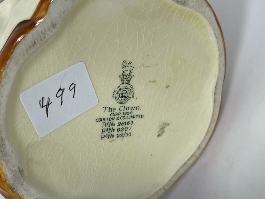 1950 Royal Doulton The Clown Toby Jug Mug 6.25H D6322 [Photo 9]